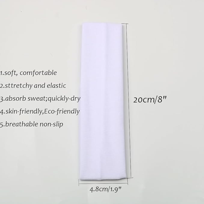 Headbands for Women,12PCS,Soft Stretch Elastic Yoga Sport Headbands
