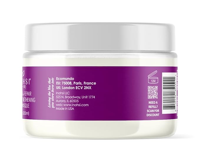 Inahsi Rescue & Repair Bond Strengthening Hair Masque | Deep Conditioner for Men, Women, or Kids with Curly Hair | Hair Products for Naturally Curly Hair 12 oz | Made in the USA