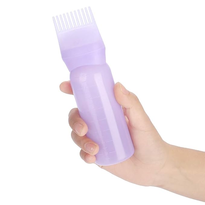 Yinhing Hair Dyeing Bottle, Hair Color Applicator Bottle, 3 Colors Hair Dyeing Bottle Brush Shampoo Hair Color Oil Comb Applicator Tool for Salon Home Supplies (Blue)