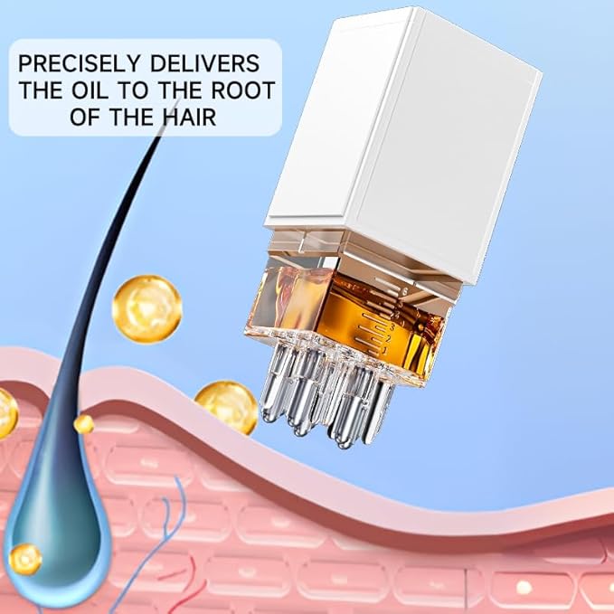 Scalp Applicator Comb, Hair Oil Serum Liquid Guiding Comb, Scalp Massager for Hair Growth (Gray)