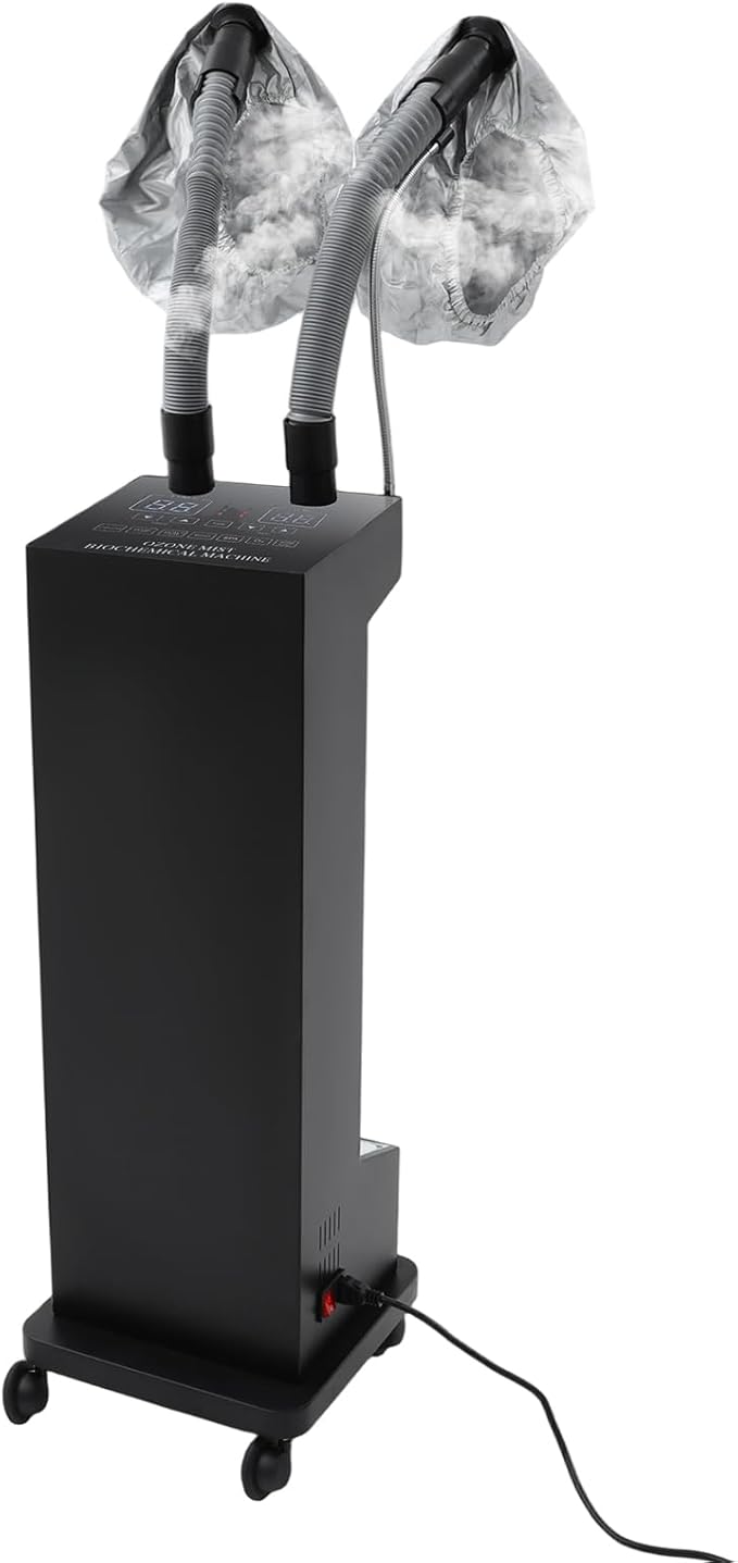 Professional Hair Steamer, 110V 650W Vertical Hair Care Machine Micro Mist Hair Color Processor with Rolling Wheels, Salon Spa Equipment for Home, Barber Shop (Black)