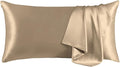 THXSILK 100% Mulberry Silk Pillowcase for Hair and Skin, Grade 6A+ Mulberry Silk Pillow Case, Natural Silk Pillow Case Cover with Zipper, 1pc(California King Size 20"x40", Taupe)
