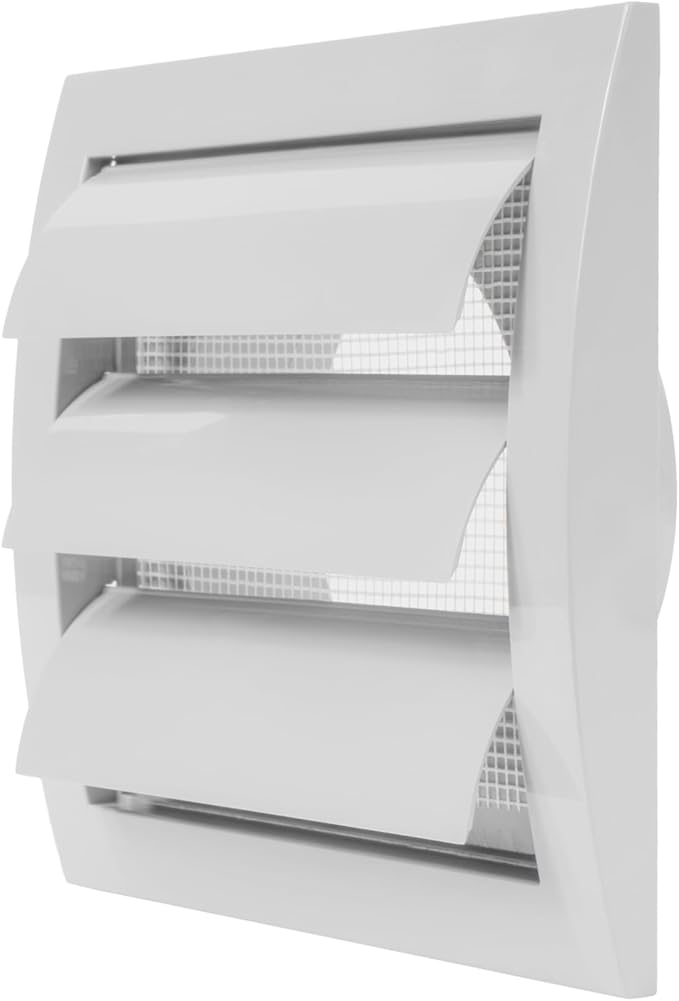 Repa Market 4 Inch White Dryer Vent Cover/Duct Cover for Walls or Ducting/ABS Plastic Grille with Flaps and Insect Screen/Exhaust and Dryer Vent Covers for Indoor & Outdoor Use