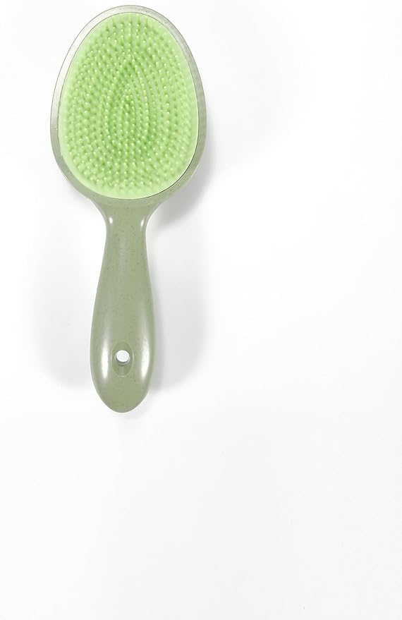 Double Sided Scalp Massager Hair Growth, Shampoo Brush Head Scalp Massager for Hair Growth Scalp Scrubber with Soft Silicone Bristles (Green)
