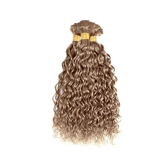 24 26 28 Inch Ash Blonde Bundles Human Hair Color #22 Water Wave Bundles Niegmeag Brazilian Virgin Remy Hair Extensions Sash Blonde Wet and Wavy Bundle Double Weft Hair Weave 300g