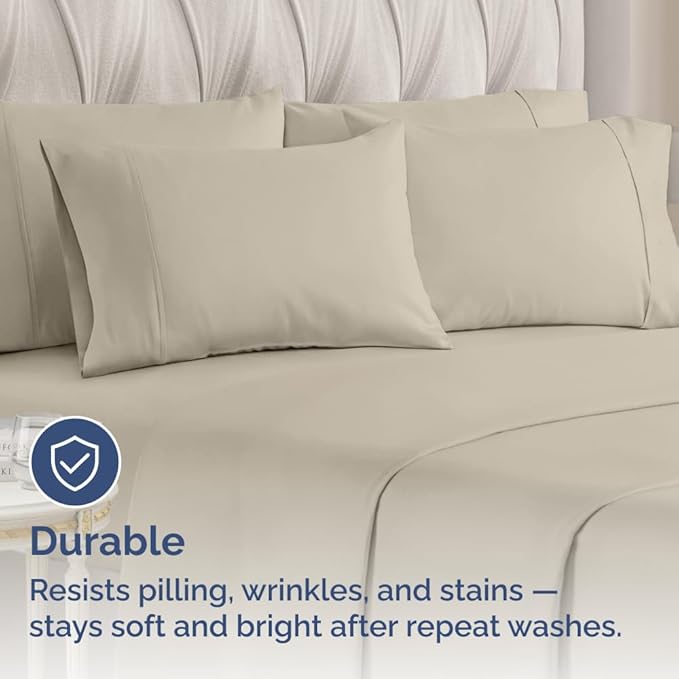 Standard Pillow Cases - 4 Pack - Super Soft Pillowcase Covers - Envelope Enclosure - Hotel Quality Pillow Protectors - Wrinkle Free, Shrink and Stain Resistant - Machine Washable - 20" x 26" (Wheat)