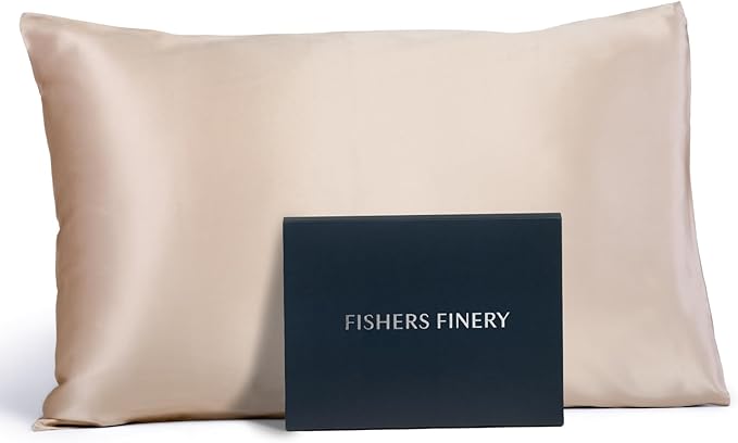 Fishers Finery 19mm 100% Pure Mulberry Silk Pillowcase, Quality Tested (Taupe, S)