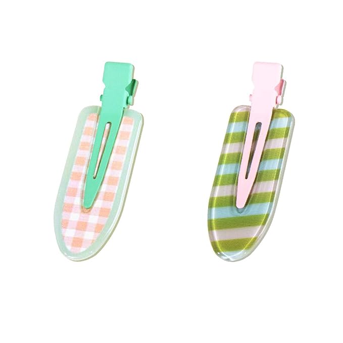 2 Pcs Cute fruit hair clip for Women Girls thick,thin hair.No Bend No Crease Hair Clips for styling sectioning hair barretters fine (Sea salt avocado)