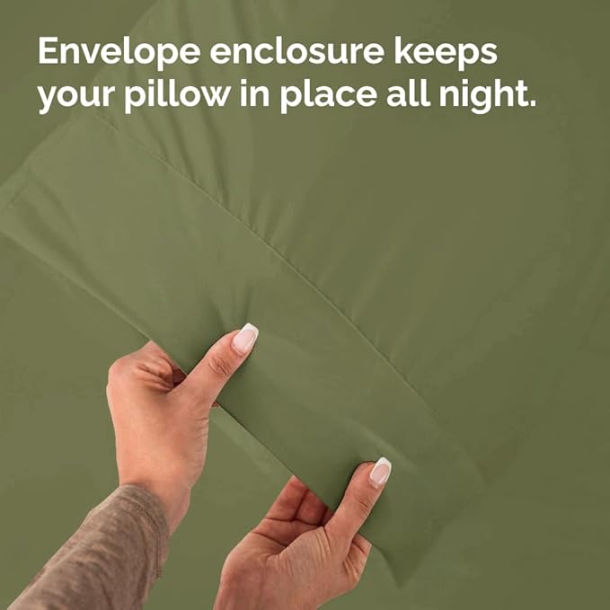 King Pillow Cases - 2 Pack - Super Soft Pillowcase Covers - Envelope Enclosure - Hotel Quality Pillow Protectors - Wrinkle Free, Shrink & Stain Resistant - Machine Washable - 20" x 40" (Sage Green)
