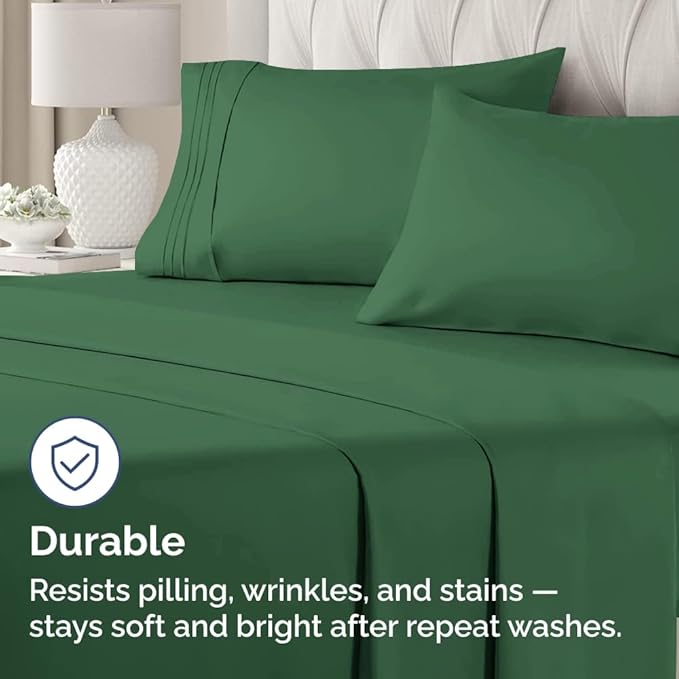 Queen Pillow Cases Set of 4 - Ultra Soft Hotel Quality Pillowcase Covers - Comfy, Cozy & Wrinkle Free - Shrinkage and Fade Resistant - Machine Washable Pillow Protectors - 4 Piece Set - Emerald Green