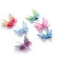 6Pcs/pack 3D Colorful Organza Butterfly Hair Clips - Chiffon Fairy Wings - Ribbon Wrapped Clips 0.4Inch Barrettes Hair Accessories For Women(Multicolor)