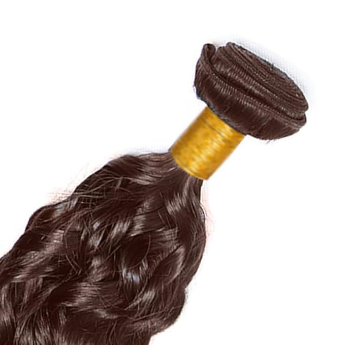 Brown Human Hair Bundles Chocolate Brown Water Wave Bundles 20 Inch Niegmeag Virgin Soft and Silky Remy Hair Extensions Color 4 Wet and Wavy Bundle Double Weft Hair Weave 100g