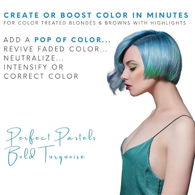 Watercolors Intense Color Depositing Shampoo, Semi Permanent Hair Color 8.5 oz - TURQUOISE
