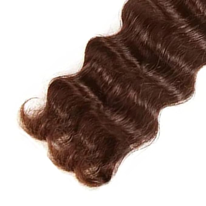 Color 4 Bundles Human Hair Brown Deep Wave Bundles 12 Inch Niegmeag Brazilian Grade 8A Virgin Remy Hair Extensions Double Weft Real Chocolate Hair Weave