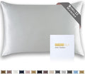ZIMASILK 22 Momme Silk Pillowcase for Hair and Skin - 100% Pure Mulberry Silk with Hidden Zipper, Grade 6A Luxury Pillow Case for Women, Soft & Durable, Gift Box (Standard 20"x26" Light Grey)