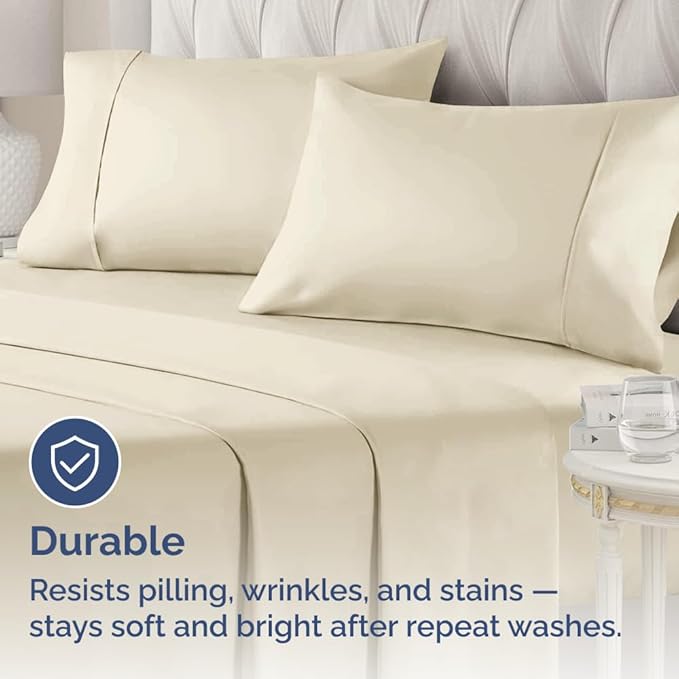 King Pillow Cases - 2 Pack - Super Soft Pillowcase Covers - Envelope Enclosure - Hotel Quality Pillow Protectors - Wrinkle Free, Fade, Shrink & Stain Resistant - Machine Washable - 20" x 40" (Wheat)
