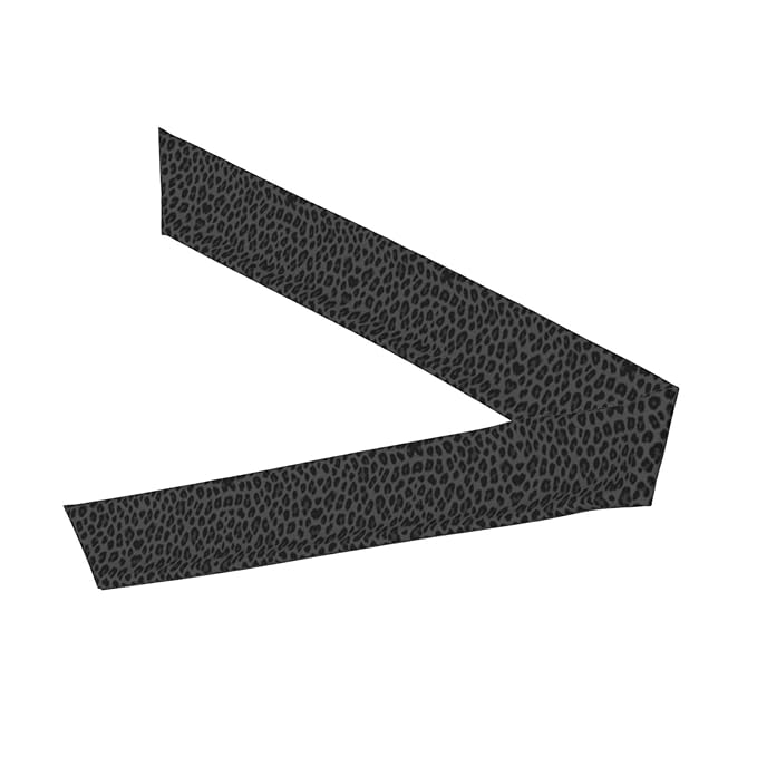 Men's Women Lovely Sports Sweat Band Hair Decor for Sports Workout Spa, Long Boho Style Dark Gray Black Leopard Cheetah Print Head Ribbon Headwear