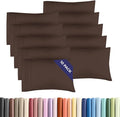 Standard Pillow Cases Set of 10 - Ultra Soft Hotel Quality Pillowcase Covers - Comfy, Cozy & Wrinkle Free - Shrink, Stain and Fade Resistant - Machine Washable Pillow Protectors - 10 Pcs Set - Brown
