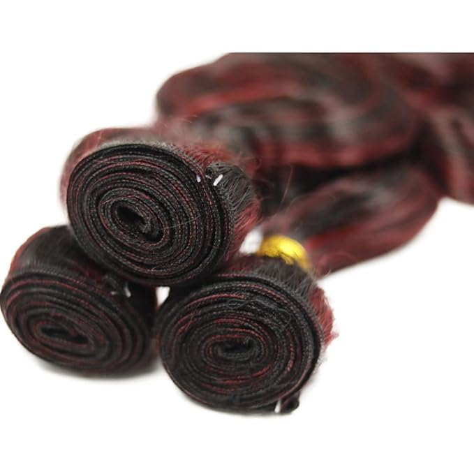 30 30 30 Inch Highlight Human Hair Bundles 99j Body Wave Bundles Brazilian Virgin Remy Hair Extensions Niegmeag 2 Tone Black and Red Body Wave Bundle