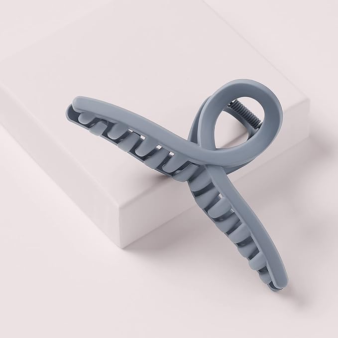 The Hair Edit French Twist Claw Clip - Large Loop Jaw Clip With A Slate Blue Matte Finish