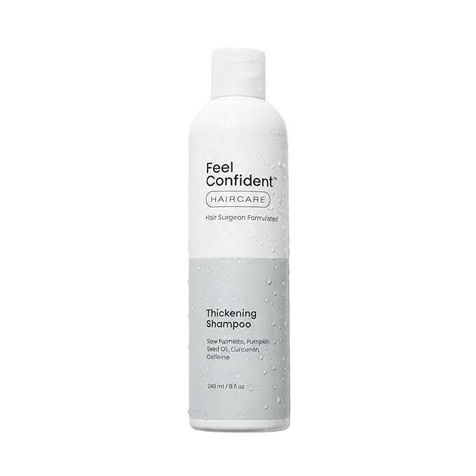 Haircare Thickening Shampoo - Gender-Neutral, Hair Surgeon Formulated. Pumpkin seed oil, Turmeric root extract, Saw palmetto, and Caffeine to Density and Growth. 9oz / 266 mL Bottle.