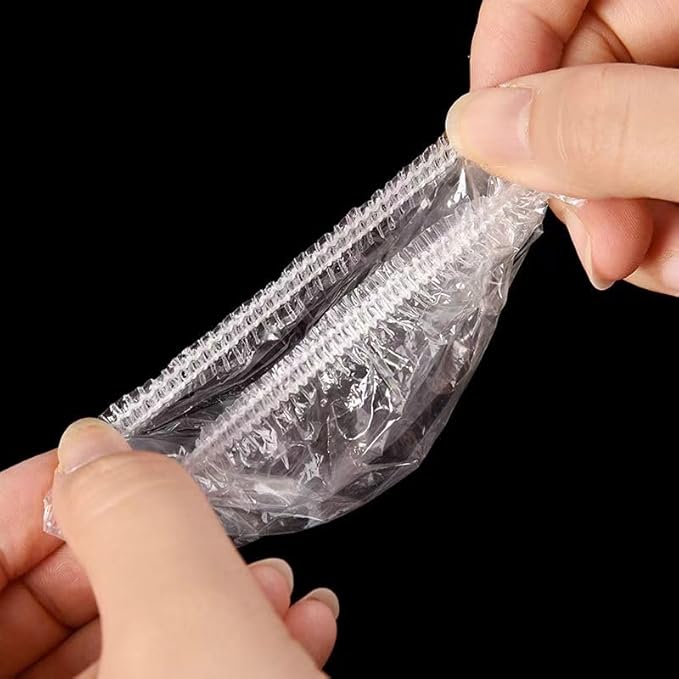 200 PCS Disposable Ear Covers for Shower, Clear Plastic Ear Shower Caps, Waterproof Ear Protectors for Hair Dye
