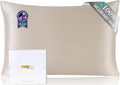 ZIMASILK Upgraded 100% 6A Grade Pure Mulberry Silk Pillowcase for Hair and Skin Silk Pillow Cases with Reinforced Hidden Zipper, More Soft & Durable, Gift Box (King 20"x36" Beige)