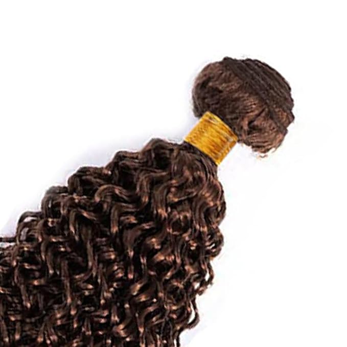 Chocolate Brown Kinky Curly Bundles Human Hair Brown Bundles 30 Inch Niegmeag Brazilian Virgin Remy Hair Extensions Color 4 Kinky Curly Bundle Double Weft Hair Weave 100g