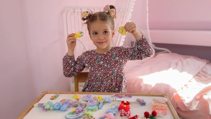 Hair Clips for Girls 68 Pcs Bundle No Slip Assorted Barrettes for Kids Bows Cute Hair Accessories for Little Girls Teens Toddlers Child Kids Gifts