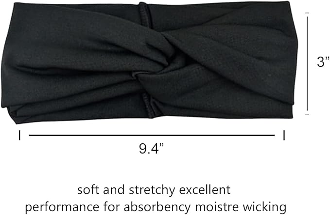 DRESHOW 8 Pack Headbands for Women Yoga Knotted Headbands Elastic Criss Cross Hair Accessories Sports Head Wrap Non Slip