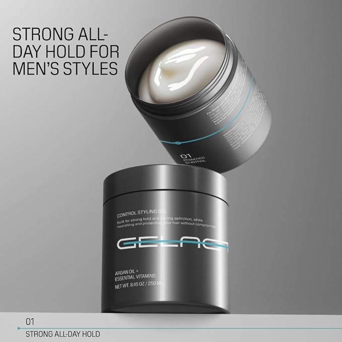 Max Control Hair Gel for Men, Alcohol-Free, Strong Hold Styling Gel, Natural Extracts for Long-Lasting Hold and Shine, Slick Back Hair Style 18 oz