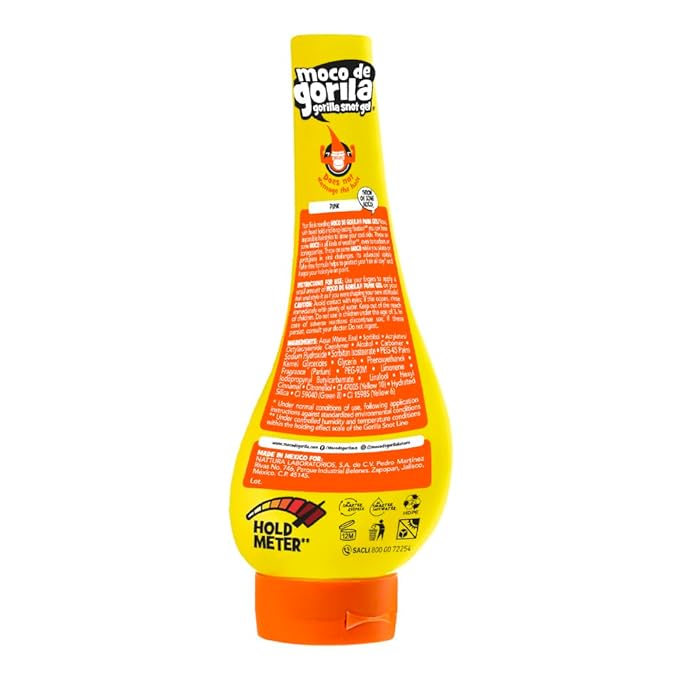 Moco de Gorila Punk, Hair Styling Gel, Reactivate with water, Long-lasting Hold, 3-Pack of 11.99 Oz Each, 3 Squeezable Bottles.