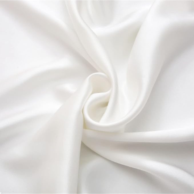 White Silk Pillow Cases King with Zipper Made in USA, Real 22 Momme Mulberry Silk Pillowcase for Hair and Skin, Premium Pillow Cover, 100% Organic, Anti Acne, 1 Pc 20"x36" (King, White)