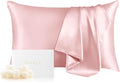 THXSILK Mulberry Silk Pillowcase Hypoallergenic Zipper Pillow Case - Highest Grade 6A+ 100% Pure Mulberry Real Silk Pillowcase, 1PC (Light Pink, Queen Size 20"x30")