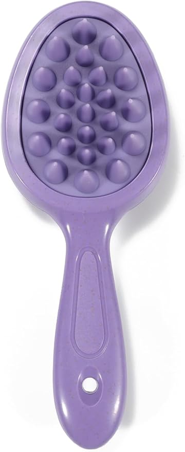 Double Sided Scalp Massager Hair Growth, Shampoo Brush Head Scalp Massager for Hair Growth Scalp Scrubber with Soft Silicone Bristles (Purple)
