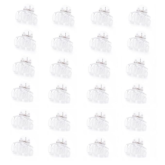 Cobahom 24 Pack Small Hair Claw Clips 1.2 Inch Plastic Hair Clips for Thin Hair No-Slip Mini Hair Clips Hair Styling Accessories for Women and Girls (White)