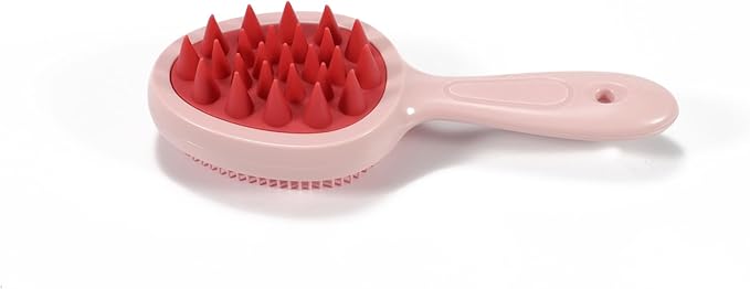 Double Sided Scalp Massager Hair Growth, Shampoo Brush Head Scalp Massager for Hair Growth Scalp Scrubber with Soft Silicone Bristles (Double Pink)