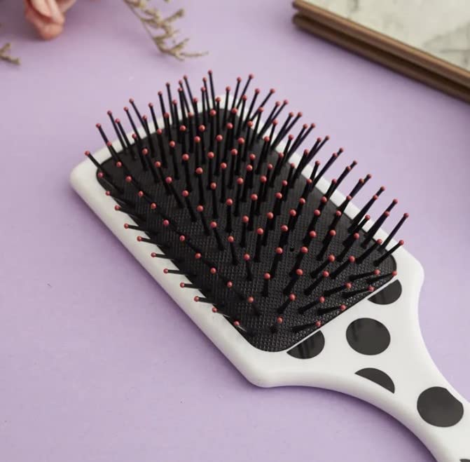 The Cheetah Pro Detangler Brush by BeaverStrong, Large Size TPR Hair Brush with Air Cushion, Nylon Ball Tips and Easy Grip (Black)
