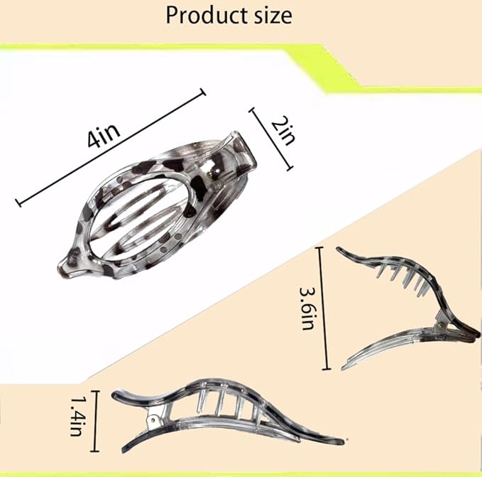 4Pcs Hair Clips,Flat Hair Clips for Women,Duckbill Hair Clip,Large Glossy No-Slip Claw Barrettes,Flat Claw Clips for Women for Thick Hair and Thin Hair