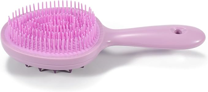 Double Sided Scalp Massager Hair Growth, Shampoo Brush Head Scalp Massager for Hair Growth Scalp Scrubber with Soft Silicone Bristles (Double Purple)
