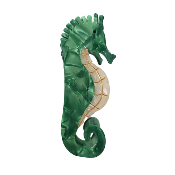 Green Hippocampus Claw Clip,Acetate Hair Clips,Small Claw Clips for Women