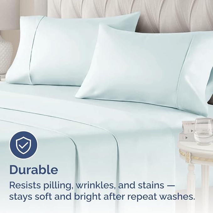 Queen Pillow Cases - 2 Pack - Super Soft Pillowcase Covers - Envelope Enclosure - Hotel Quality Pillow Protectors - Wrinkle Free, Shrink and Stain Resistant - Machine Washable - 20" x 30" (Ice Blue)