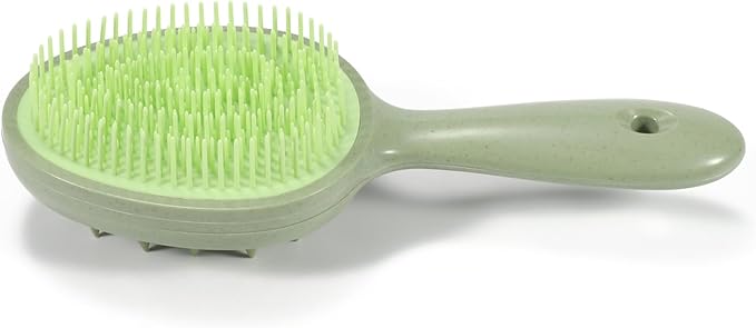 Double Sided Scalp Massager Hair Growth, Shampoo Brush Head Scalp Massager for Hair Growth Scalp Scrubber with Soft Silicone Bristles (Green)