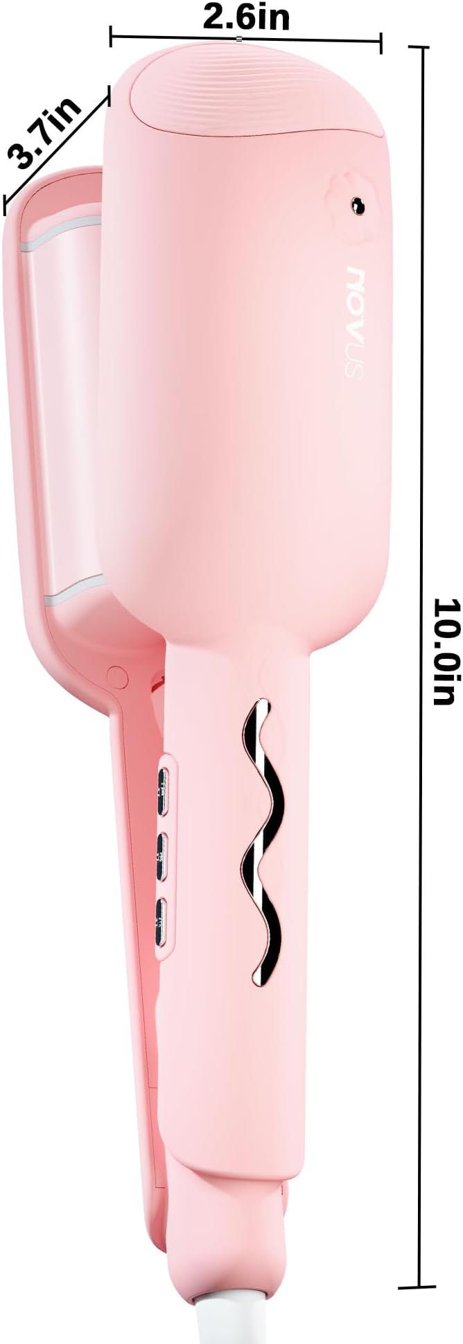 NOVUS 1.25 Inch Curling Iron,Hair Crimper- Beach Wave Hair Waver with Anti-Scald & Negative Ion Technology, Hair Crimper Ceramic Barrel for Tangle-Free Waves on All Hair Types, Pink