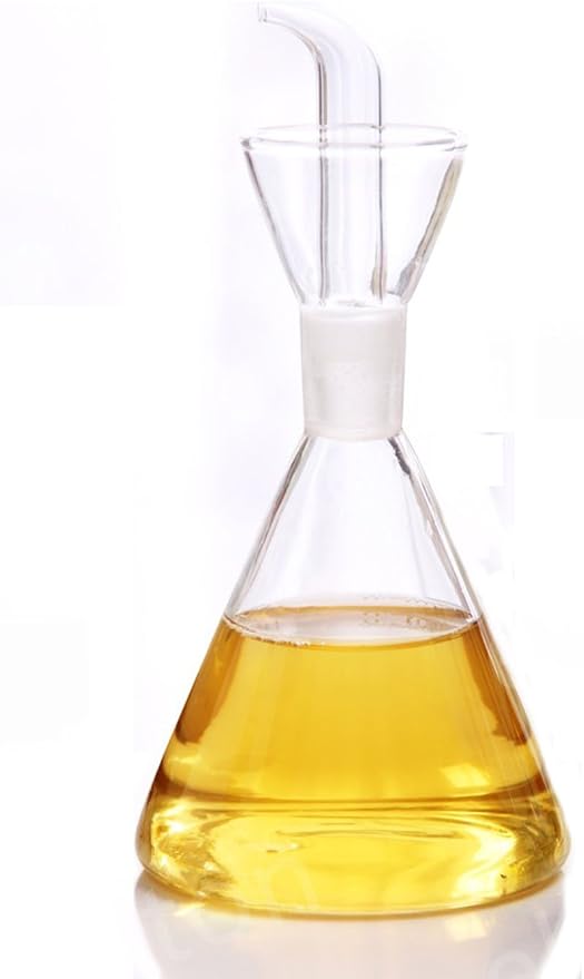 ELETON Olive Oil Dispenser Bottle Glass with No Drip Bottle Spout -Pourer Dispensing Bottles for Kitchen - Olive Glass Dispenser to Control Cooking Vegetable Oil and Vinegar(12 oz)