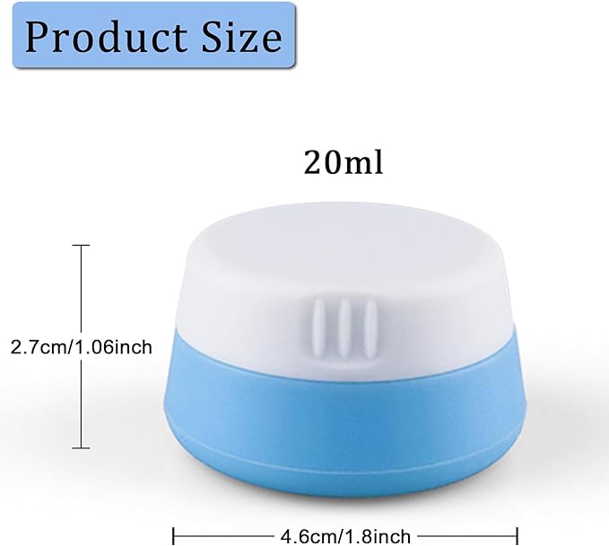 Travel Containers for Toiletries 6 Pack 0.7oz TSA Approved Size Silicone Jars With Lids Leak-proof Accessories for Cosmetic Makeup Cream