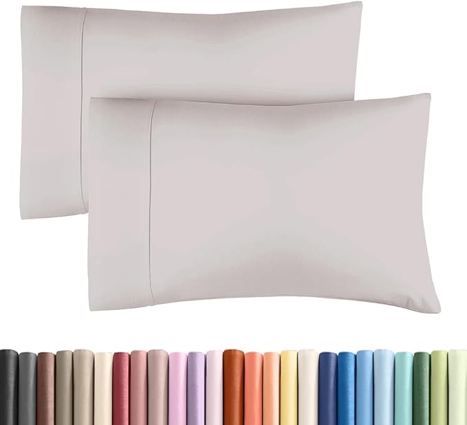 Queen Pillow Cases - 2 Pack - Super Soft Pillowcase Covers - Envelope Enclosure - Hotel Quality Pillow Protectors - Wrinkle Free, Shrink & Stain Resistant - Machine Washable - 20" x 30" (Light Grey)
