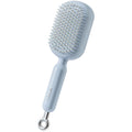 Retractable Cushion Massage Comb for Wet & Dry Hair, Anti-Static Self Cleaning Hair Brush for All Hair Types, Soft Bristles, Easy Eliminates Knots, Detangling Hairbrush for Women Men (Blue)