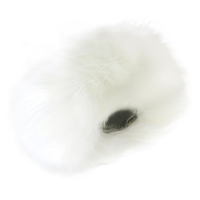 Faux Fur Headband for Women Elastic Fuzzy Thick Earmuffs Winter Headwrap Ear Muffs Furry Ear Warmers Cold Weather (White 1)
