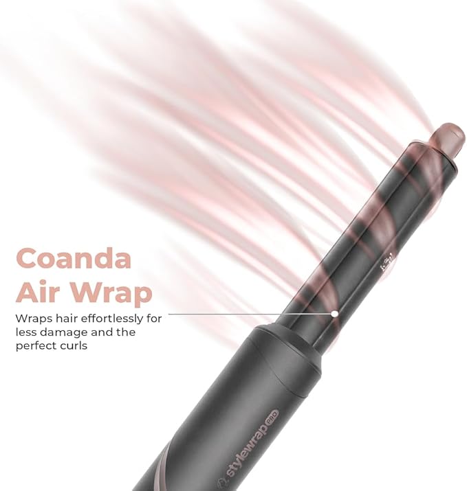 SRILabs StyleWrap Pro 7-in-1 Coanda Air Hair Multi Styler Dryer Brush in Gray with Negative Ions, Light Foldable Design, Quiet Brushless Motor, Aviation-Grade Aluminum, Memory Function